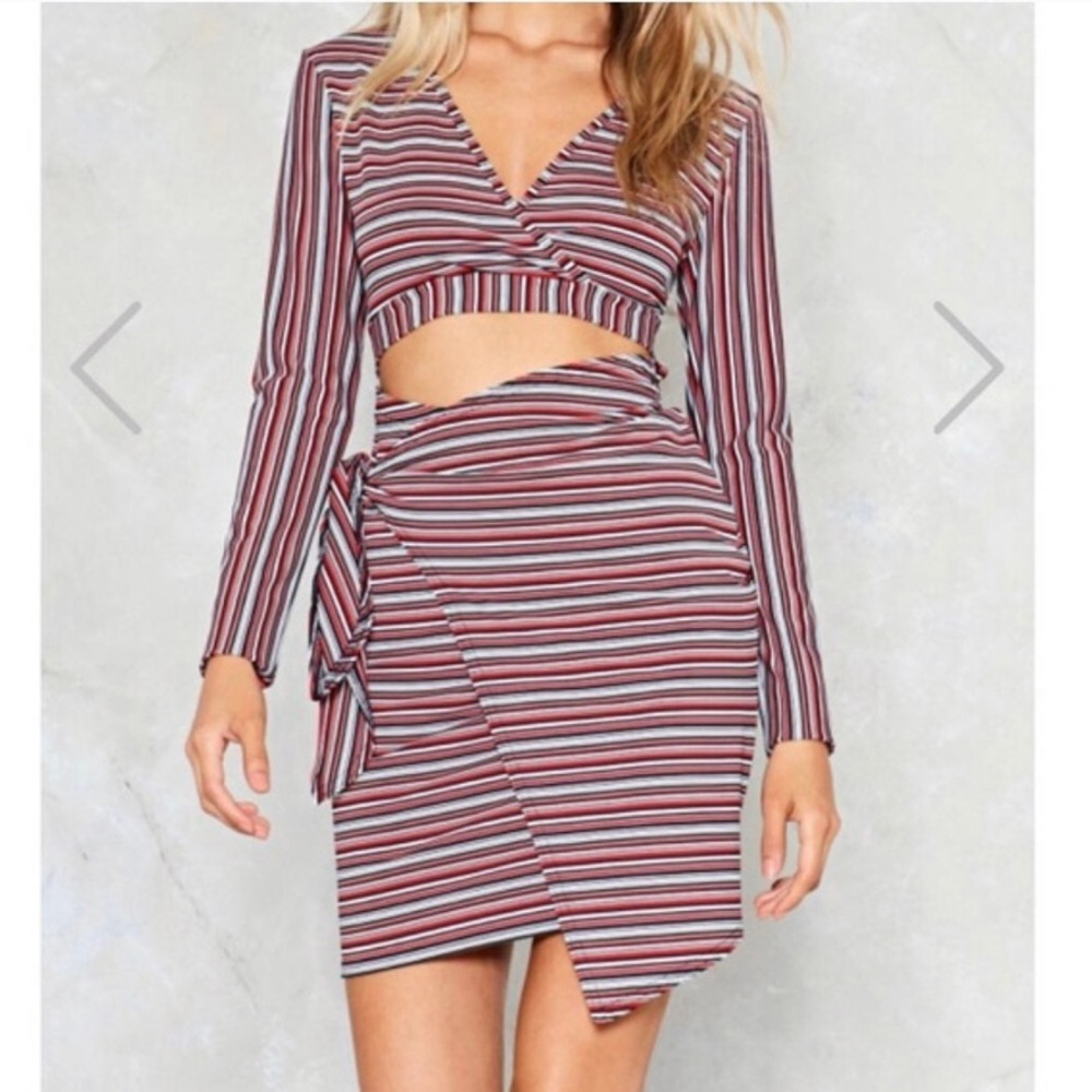 Nasty gal striped dress, size 8. The material does stretch. Like new